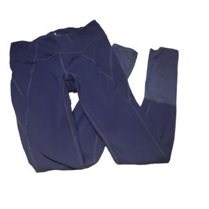 Athleta Blue 929784 Plie Tight Leggings Athletic Women’s Sz M Contrasting Panels